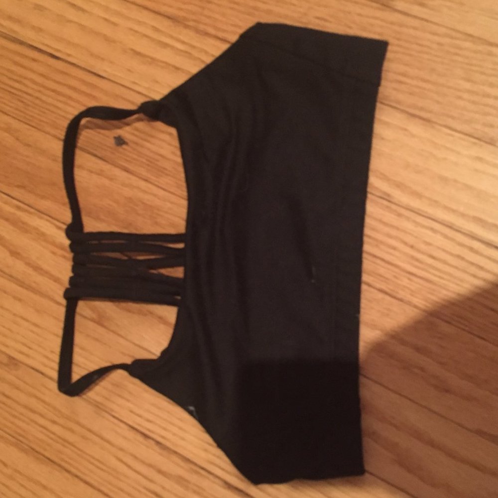 Strappy Back Black Sports Bra